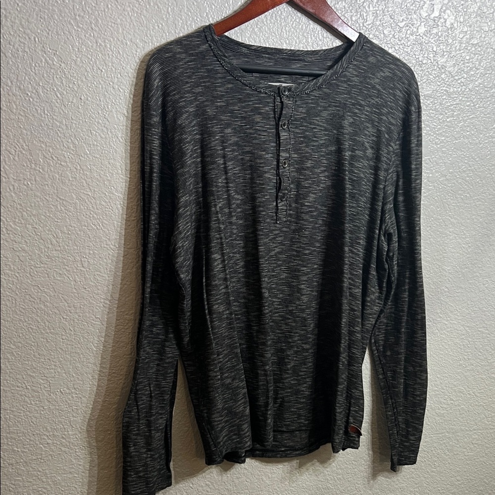 7 For All Mankind Charcoal Long Sleeve Henley